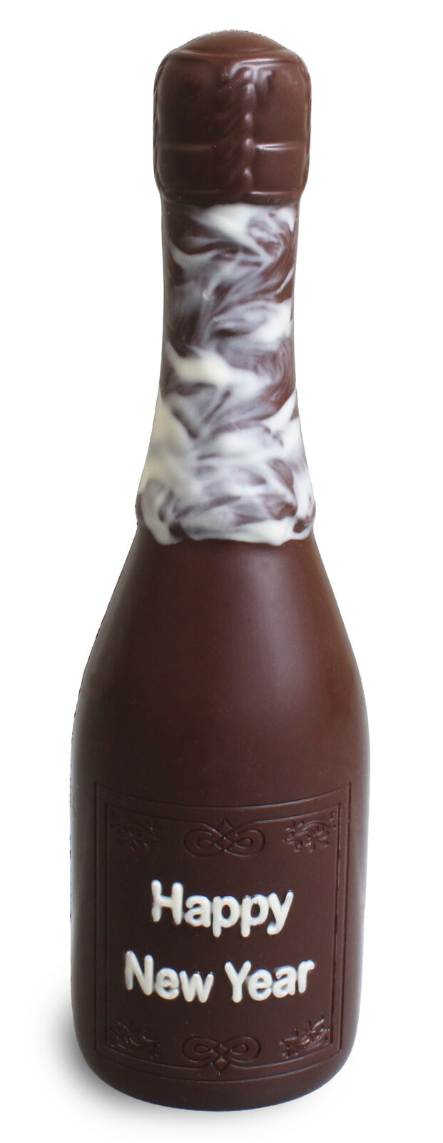 Chocolade Champagne fles voor Nieuwjaar chocolate puro Callebaut