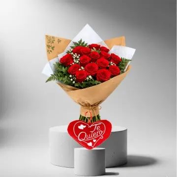 Rosas rojas y corazón