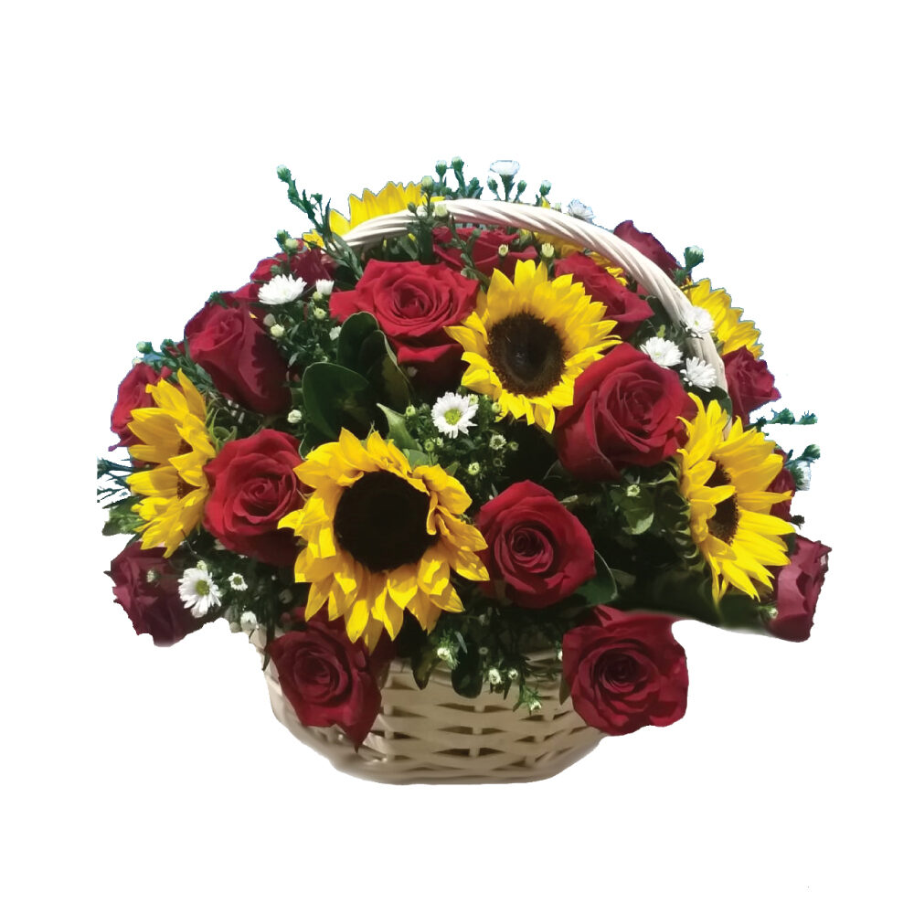 Rosas y girasoles que enamoran