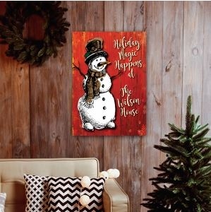 Lienzo de muñeco de nieve vintage personalizado