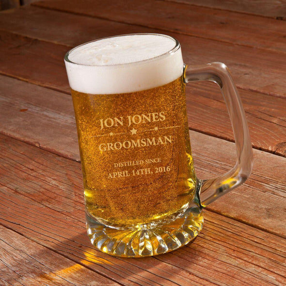 Taza de 25 oz. personalizada para padrinos de boda