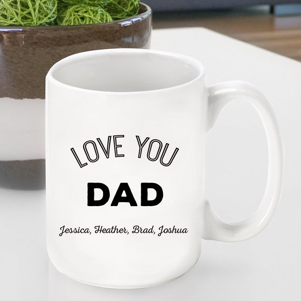 Taza de café personalizada con el mensaje "Te amo, papá/abuelo"