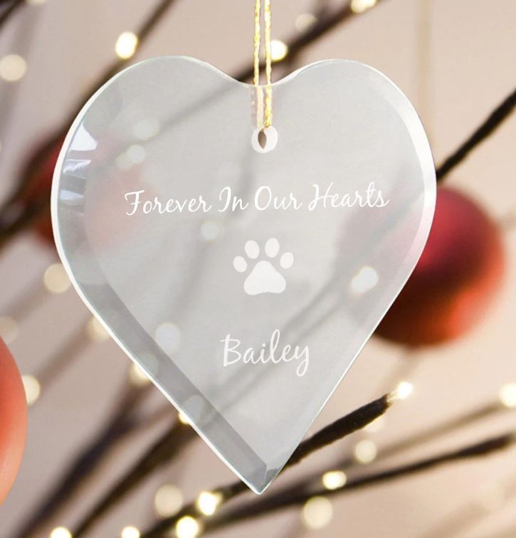 Adorno conmemorativo para mascotas: por siempre en nuestros corazones