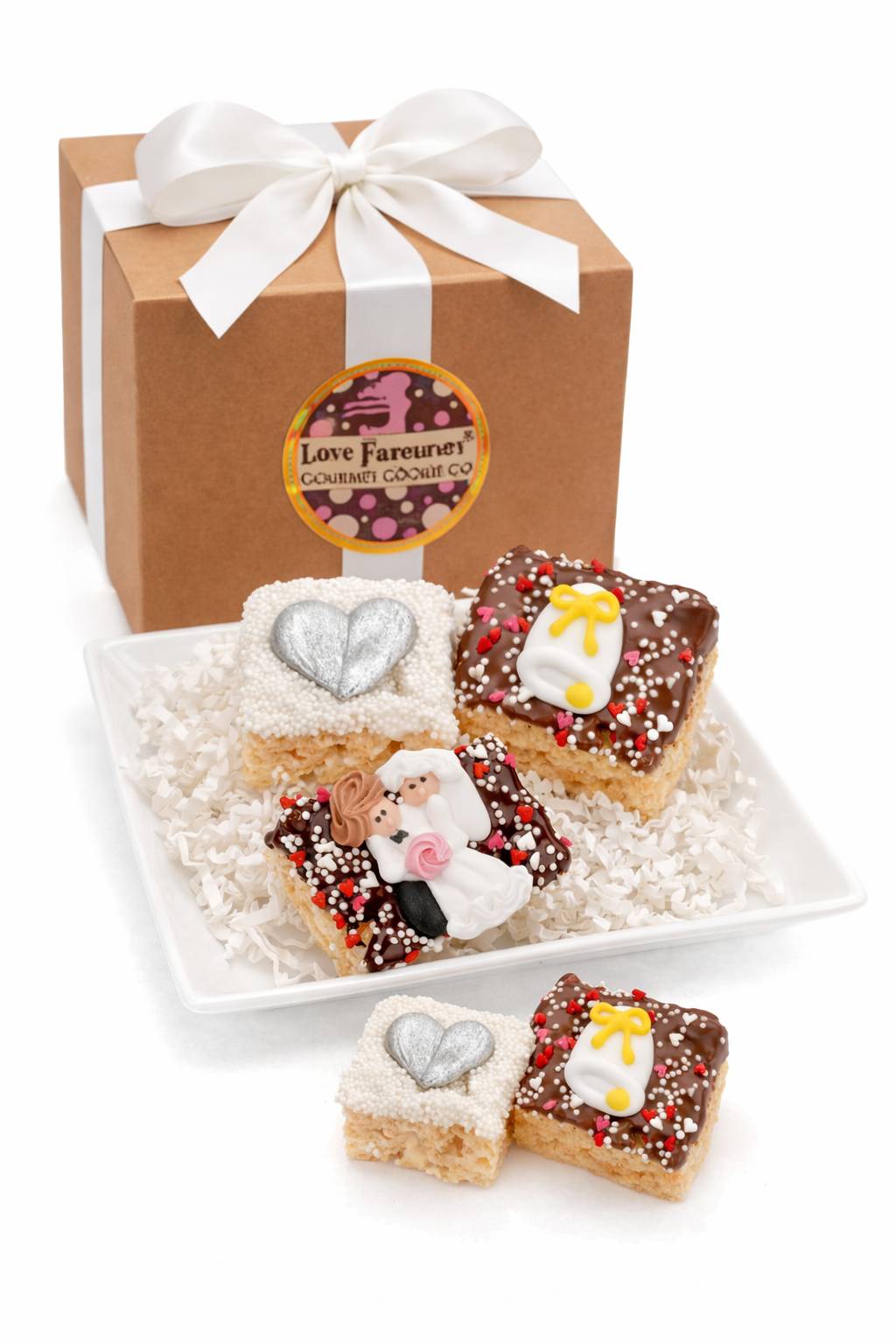 Mini caja de regalo crujiente para bodas
