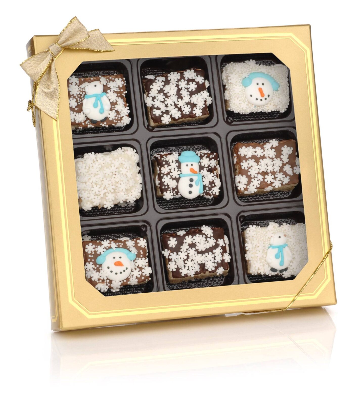 Mini Crujientes Bañadas en Chocolate de Invierno - Caja de Regalo con Ventana (9 unidades)