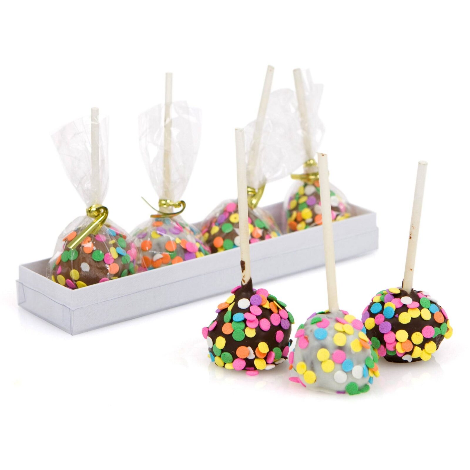 Palitos de brownie con confeti - Caja de regalo de 4 unidades