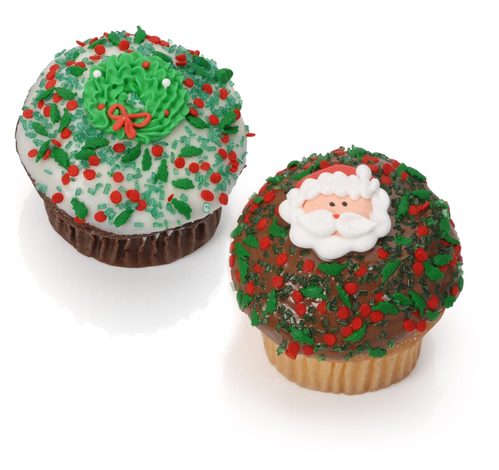 Cupcakes gourmet del estilo del diablo del chocolate belga de la Navidad- paquete de 6