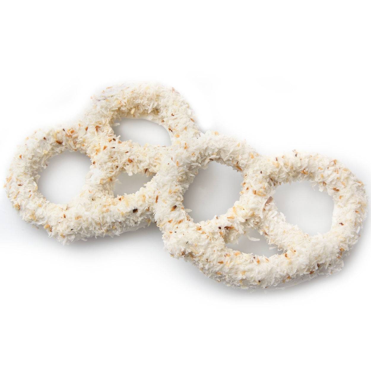 Pretzels cubiertos de chocolate con coco - 96 unidades