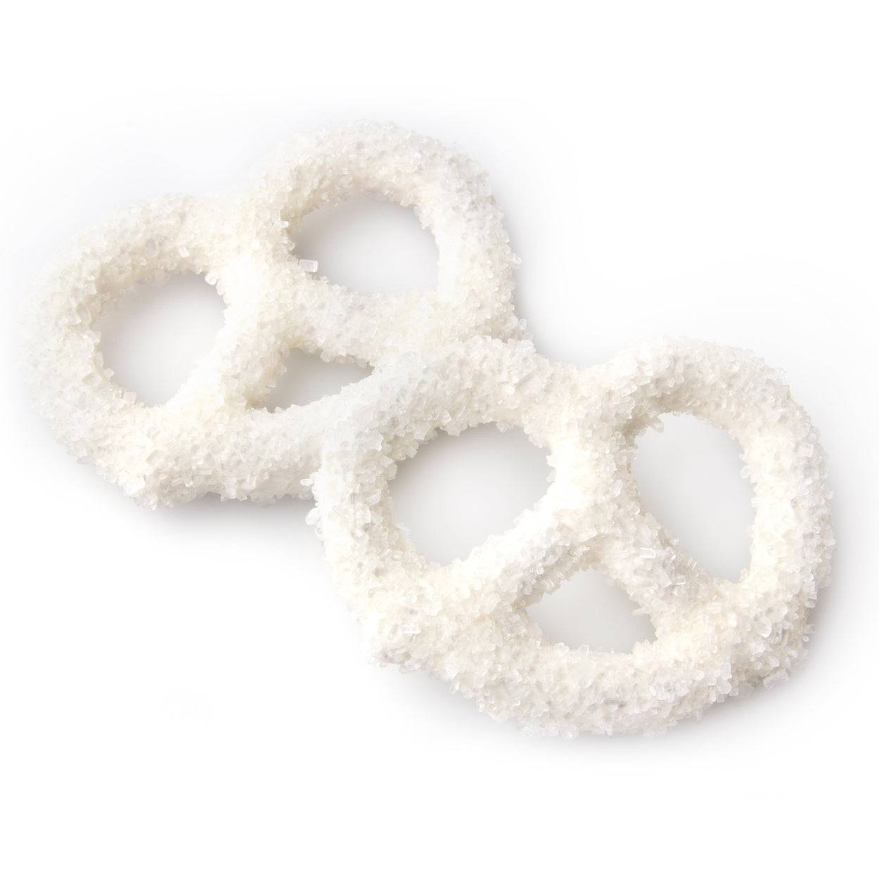 Pretzels cubiertos de chocolate con cristales de azúcar blanca - 96 unidades