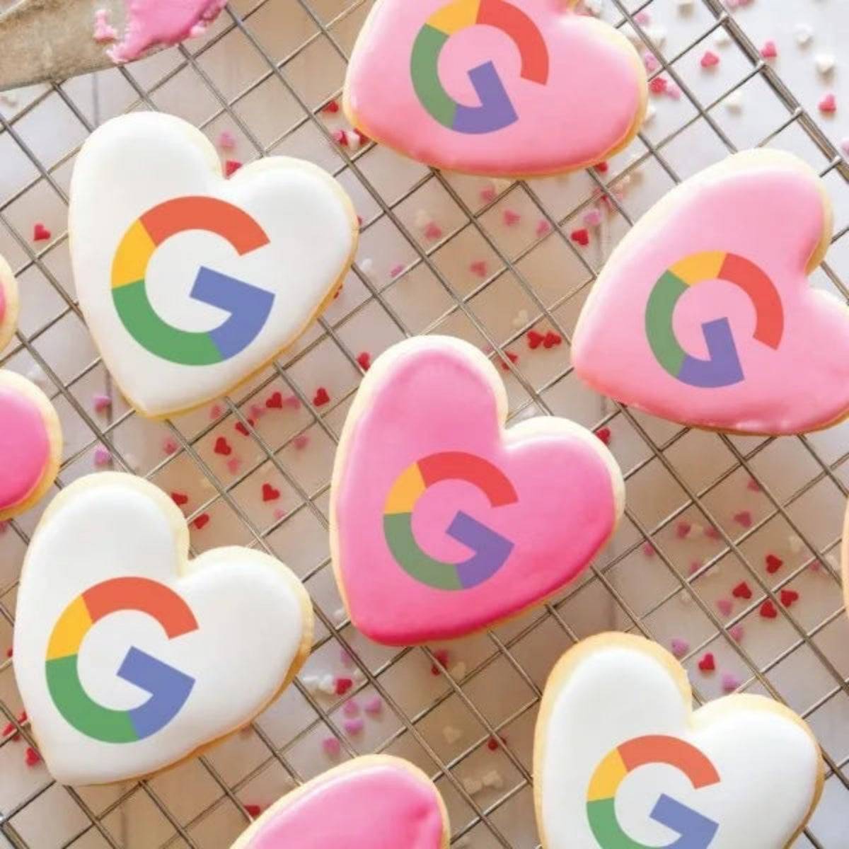 Corazón de galleta de azúcar glaseada impresa de 2.5" - Individual