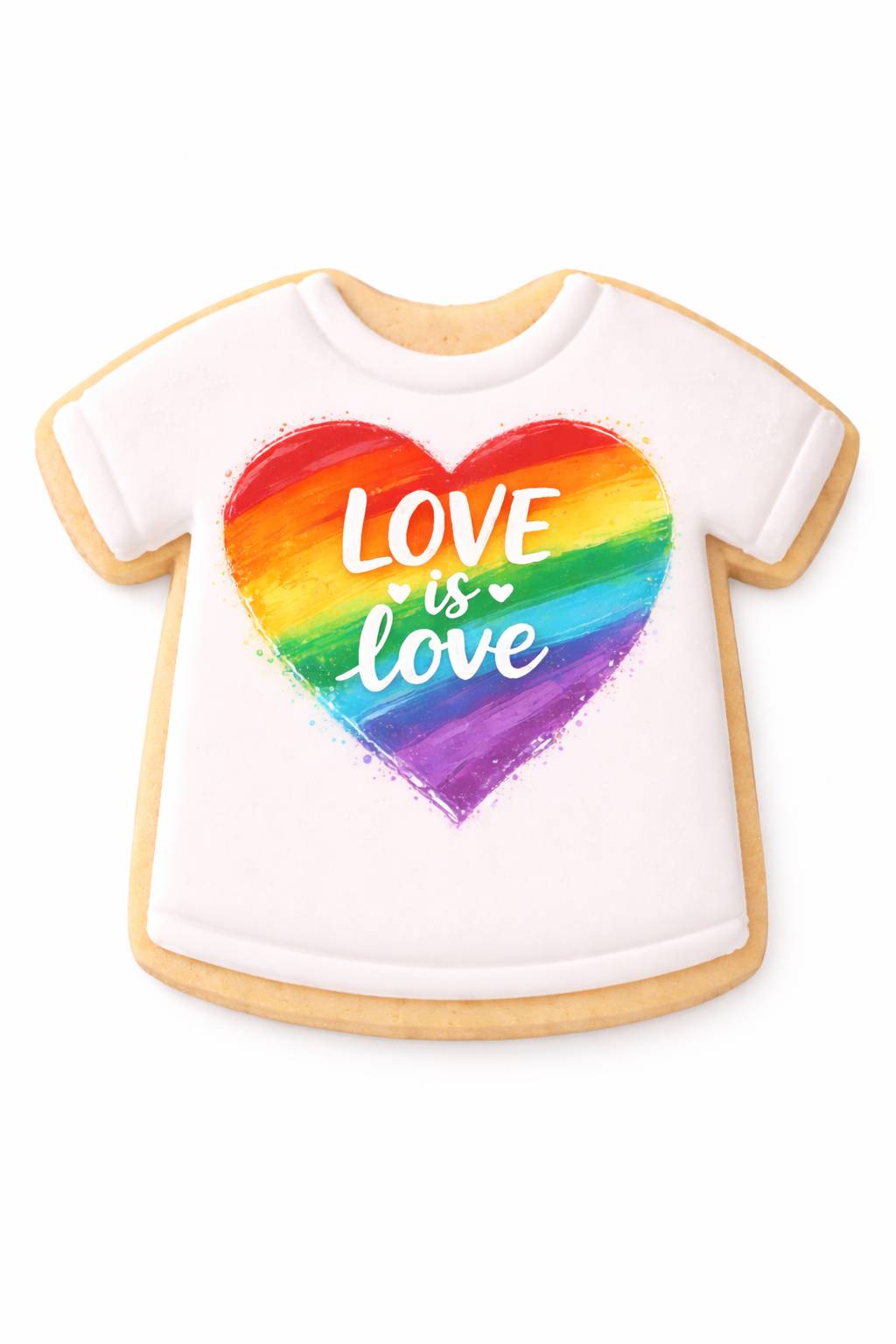 Galleta con forma de camiseta del Mes del Orgullo - Galleta de azúcar hecha a mano