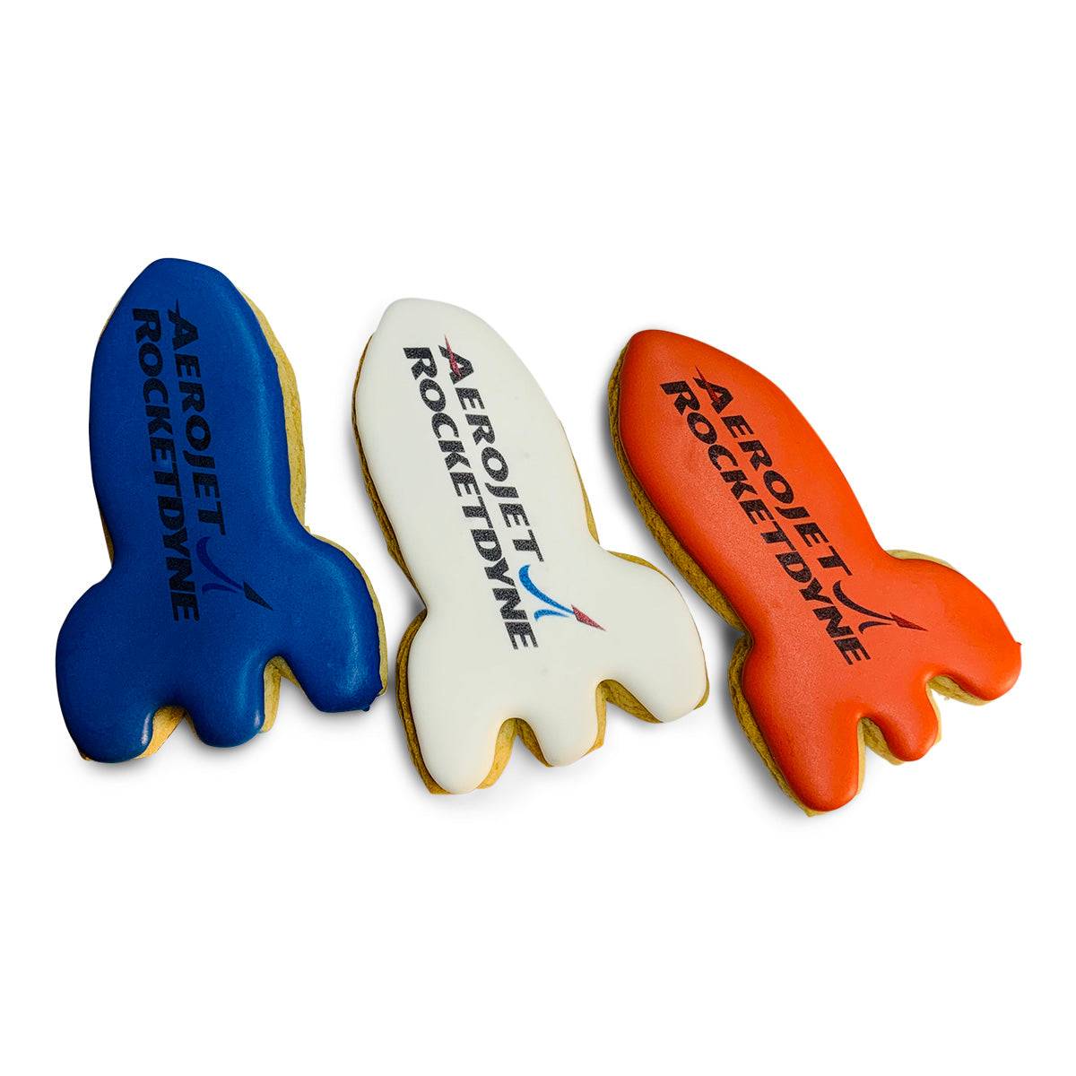 Galleta de azúcar con forma de cohete impresa de 4" - Individual