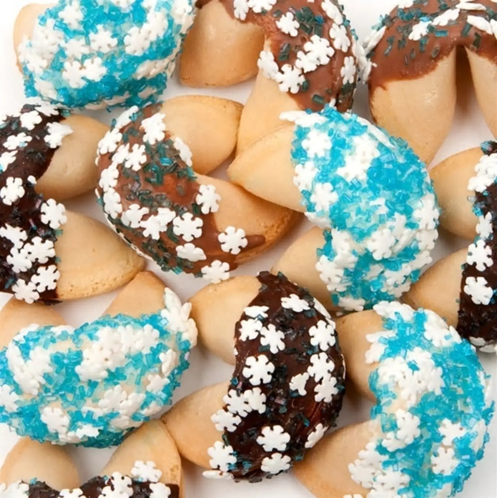 Galletas de la suerte gourmet con copos de nieve de azúcar - ENVOLTURAS INDIVIDUALES "A GRANEL"