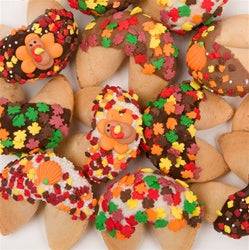 Galletas de la fortuna gourmet bañadas y decoradas para el Día de Acción de Gracias