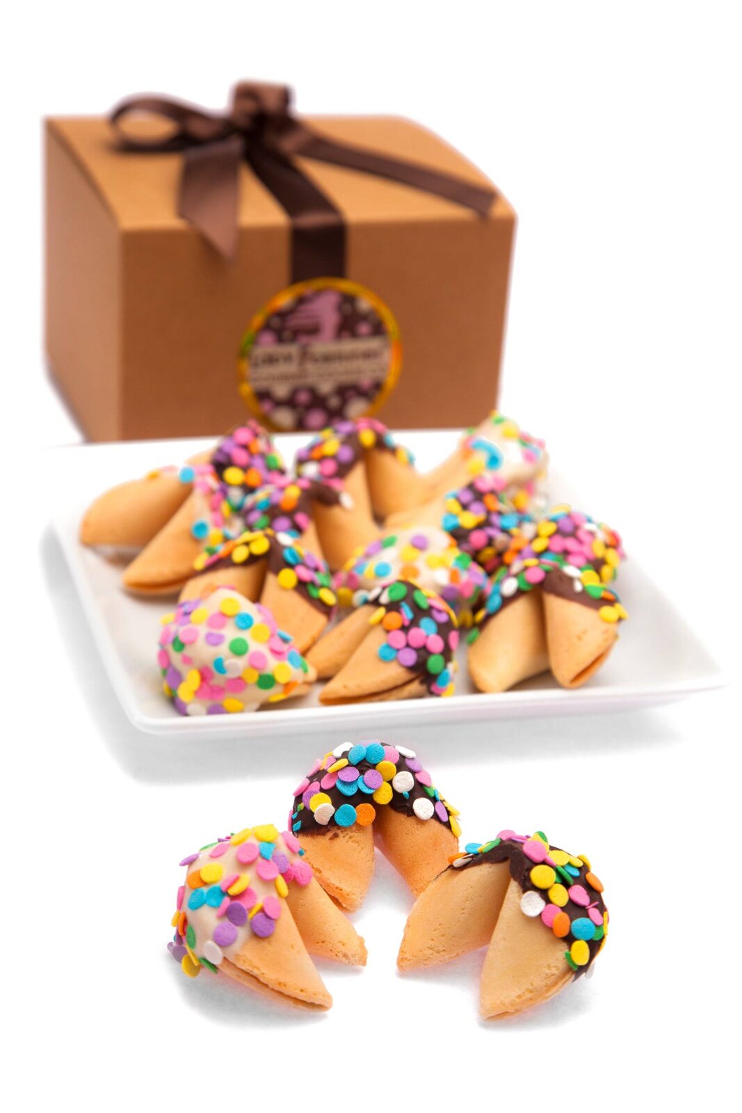 Caja de regalo de galletas de la fortuna con confeti - 12 unidades