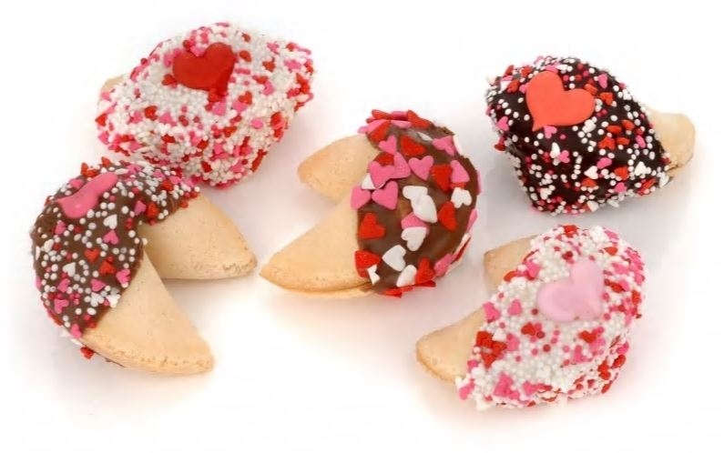 Mano romántica sumerge y decoradas Gourmet Galletas de la suerte-envuelta individualmente
