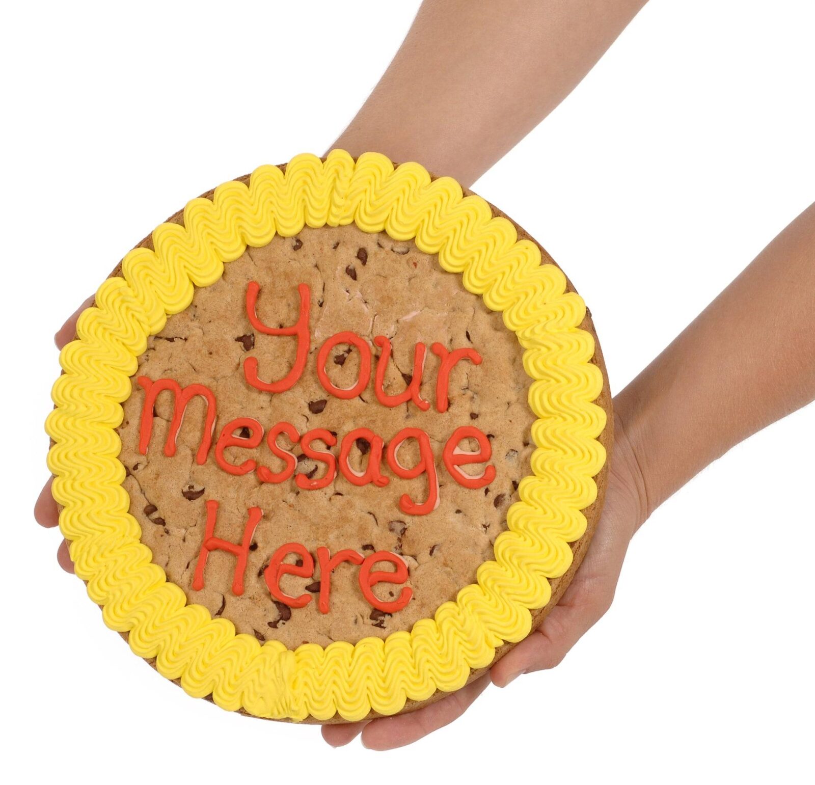 Tarta gigante de galleta con chispas de chocolate personalizada - Redonda de 23 cm (9 pulgadas)
