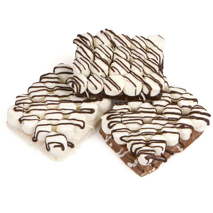 Media galleta Graham bañada y decorada a mano con chocolate estilo S'more - Individual