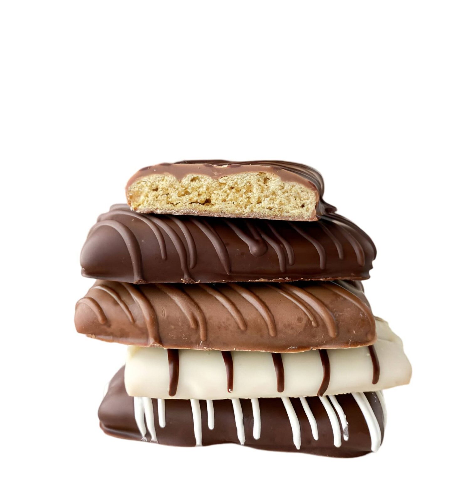 Media galleta Graham clásica bañada y decorada a mano con chocolate - Individual