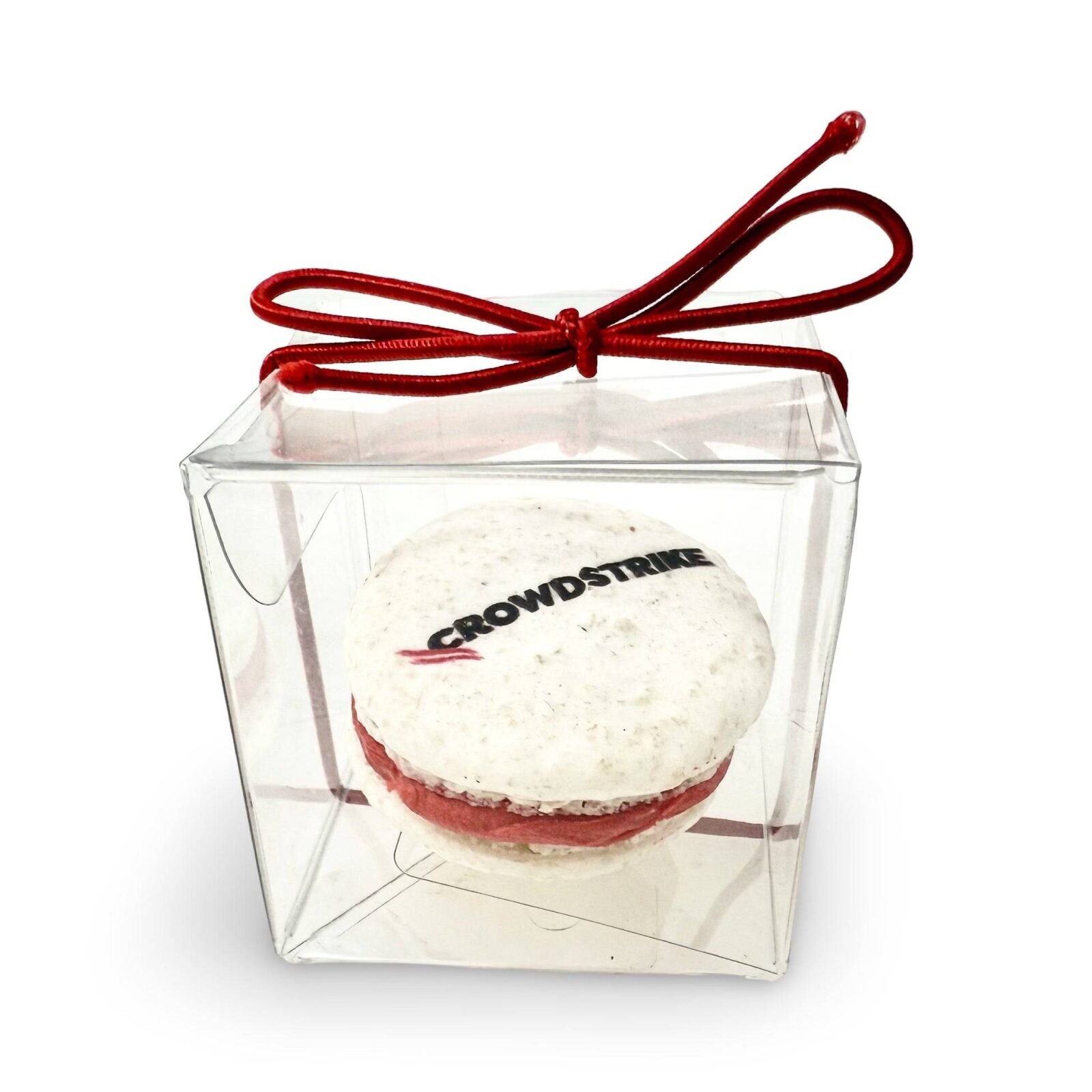 Caja de regalo de acetato transparente con 1 macaron