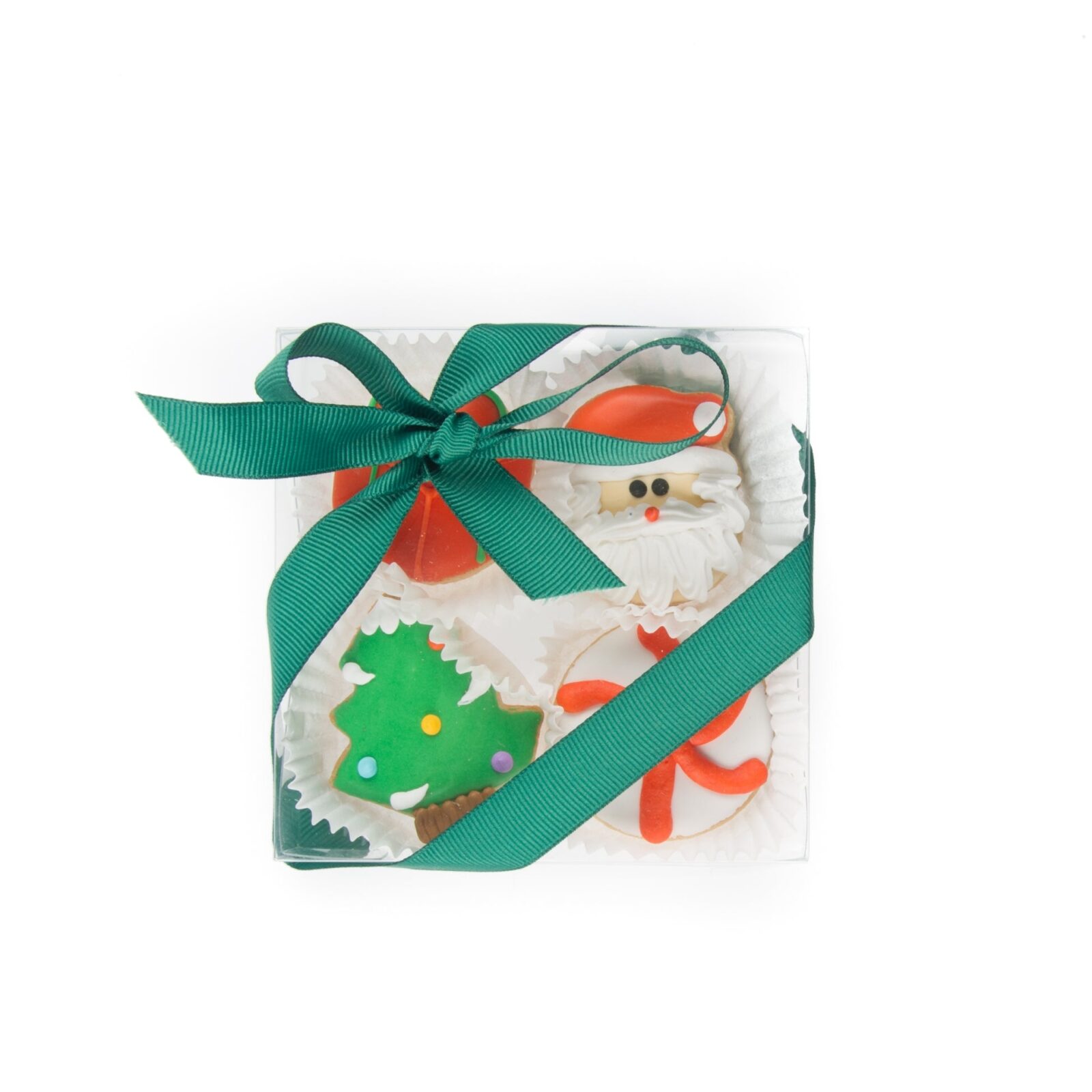 Caja de regalo transparente para galletas de Navidad, 4 piezas