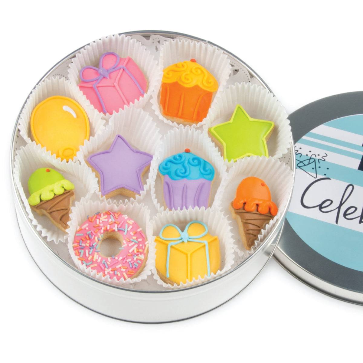 Mini galletas de azúcar glaseadas Sweet Celebration - Lata de 20