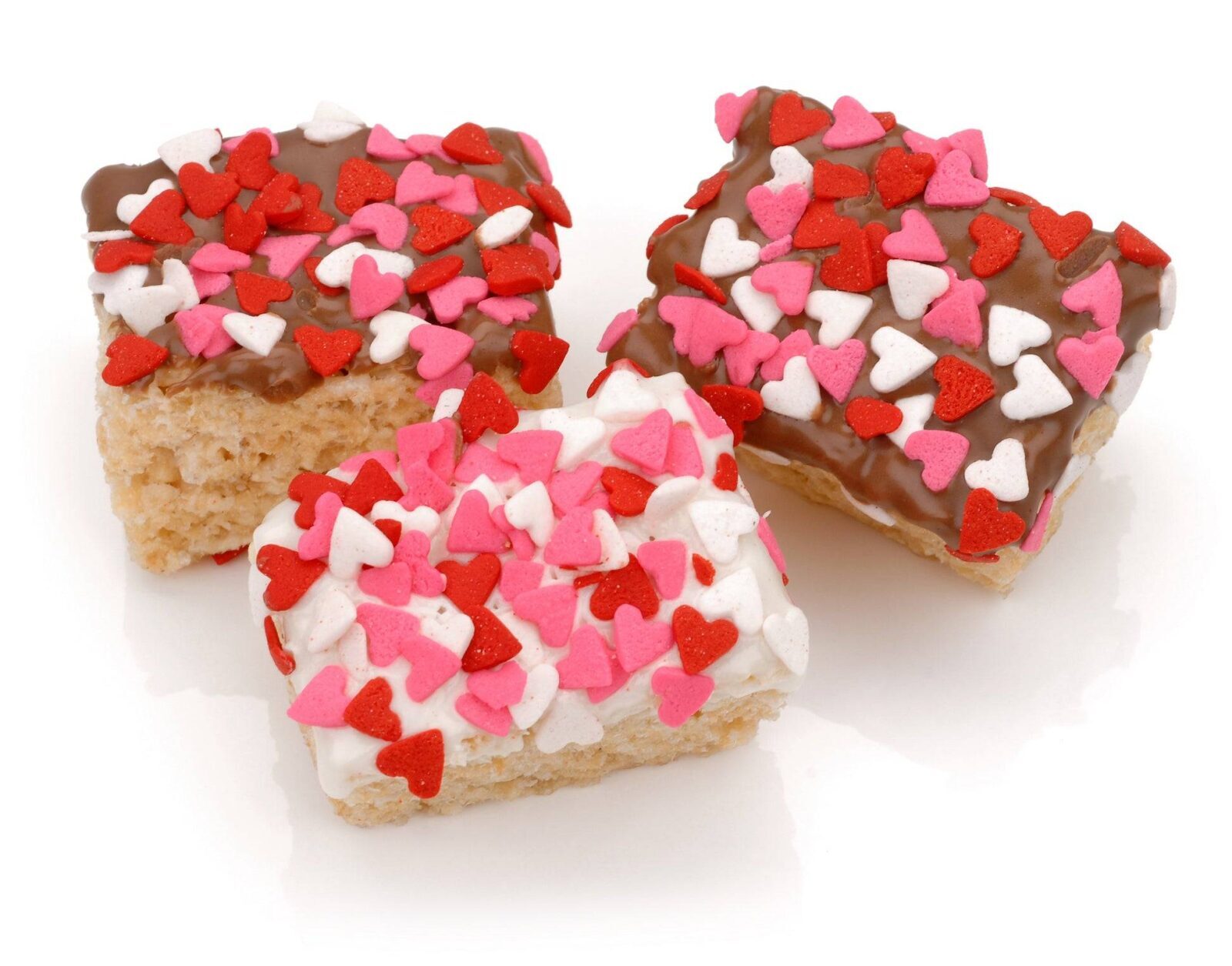 Mini golosina de arroz bañada en chocolate con chispas de corazones - Individual
