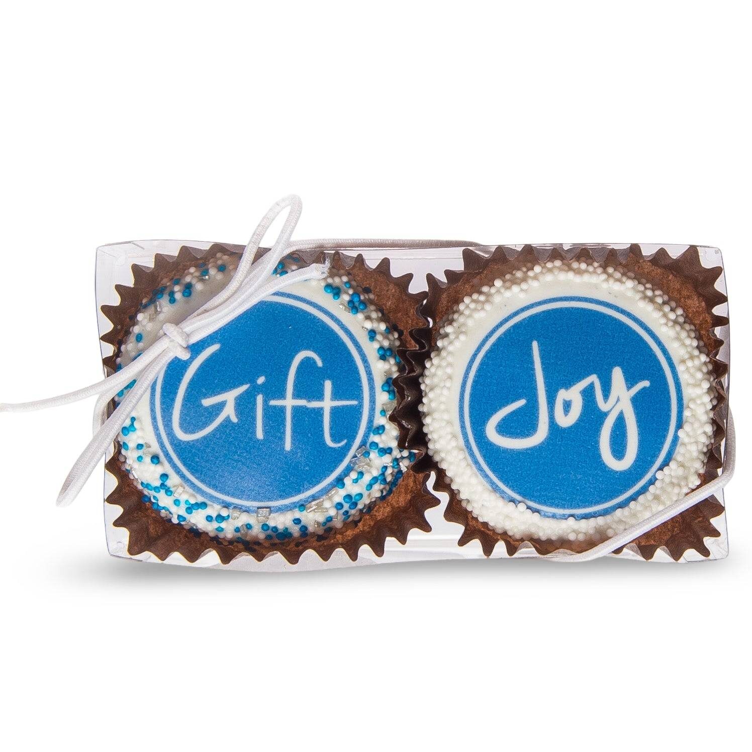 Galletas sándwich de invierno bañadas y decoradas a mano - Caja transparente