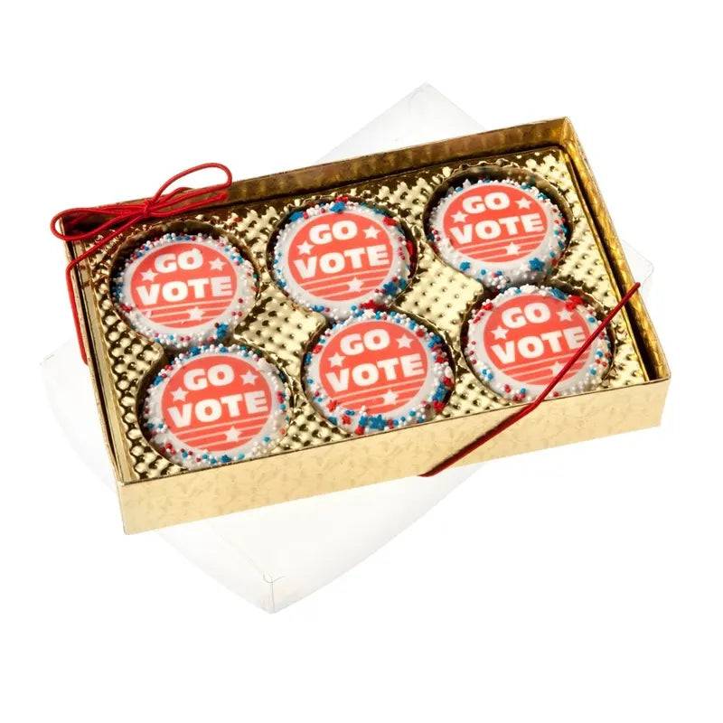 ¡Vota! Galleta sándwich bañada en chocolate - Caja de 6 unidades
