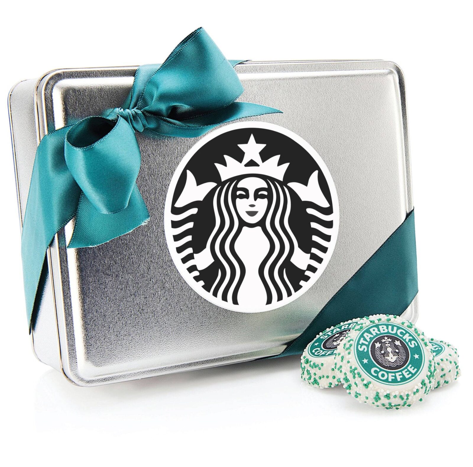 Galletas sándwich decoradas y bañadas a mano con el logotipo de la empresa - Lata de 24 unidades