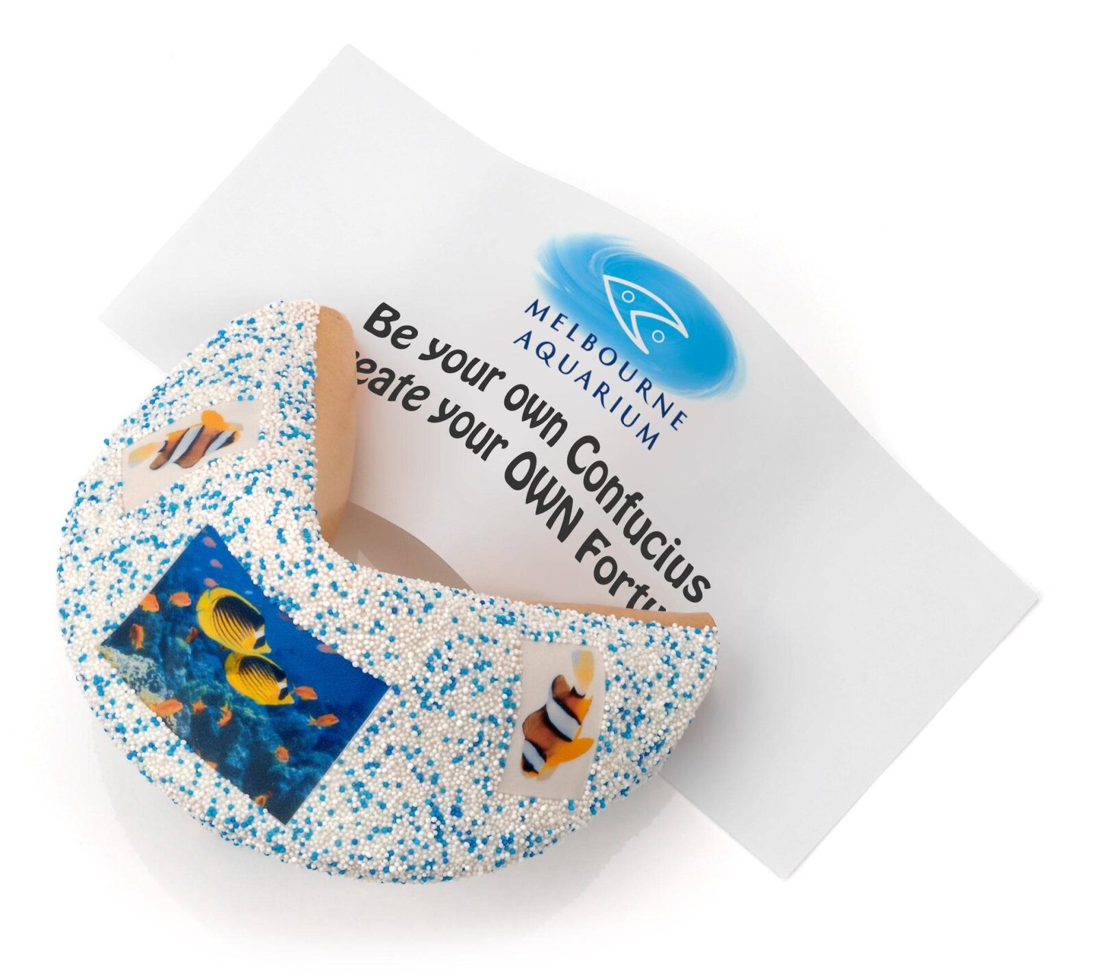 Galleta de la fortuna gigante con logotipo