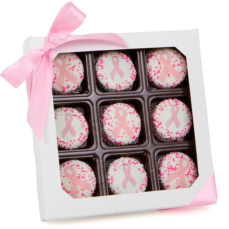 Caja dorada de 9 galletas sándwich de la campaña Pink Awareness