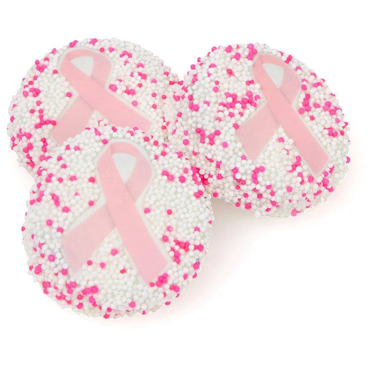 Galleta sándwich envuelta individualmente con cinta rosa