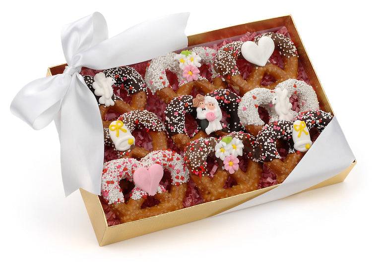 Pretzels trenzados para bodas, caja de 9