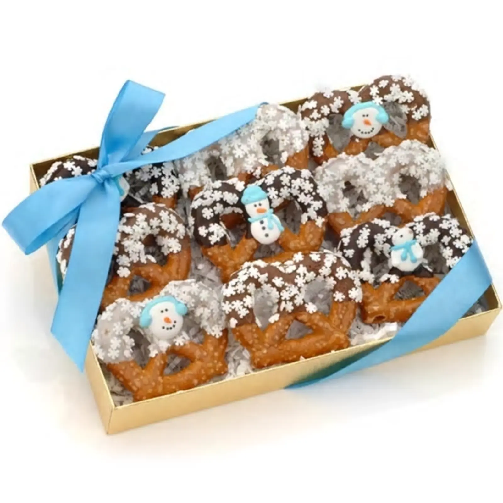 Giros de pretzel de chocolate de invierno, caja de 9