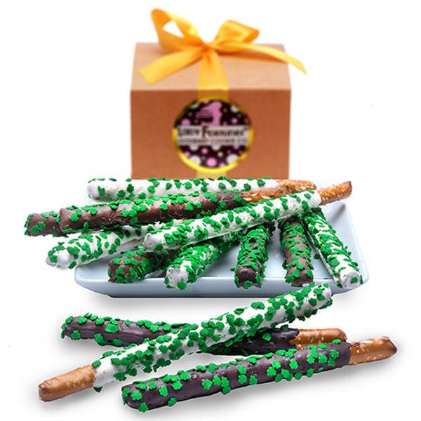 Caja de regalo de varitas de pretzel de San Patricio (Caja de regalo de 12 unidades)