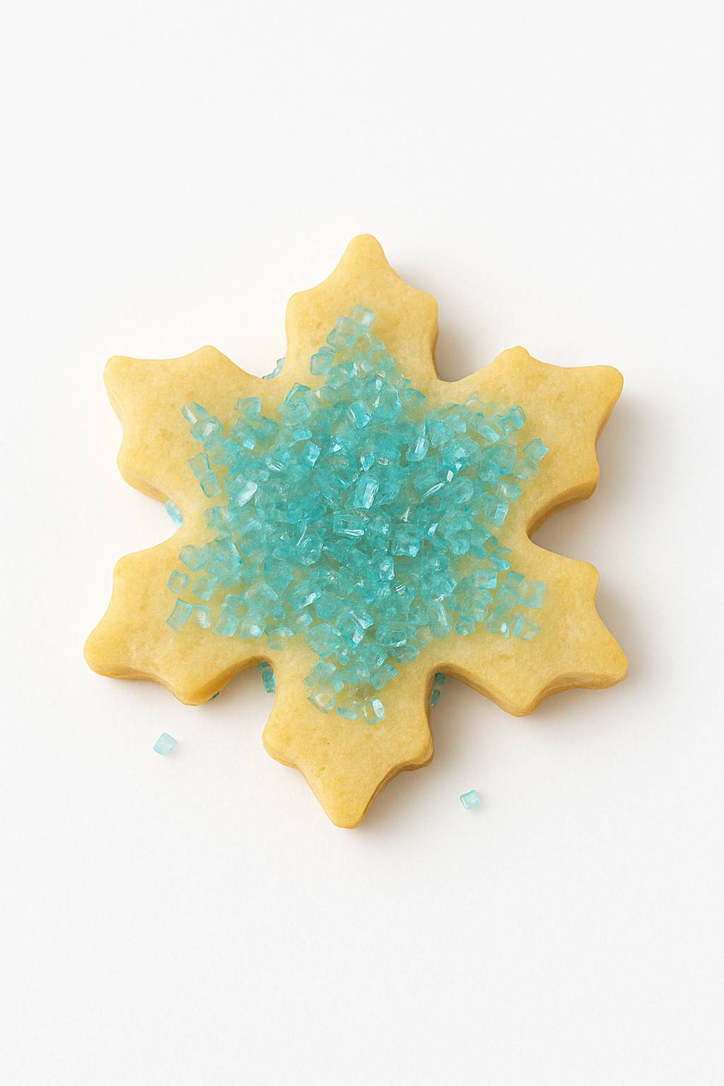 Galleta de copo de nieve de azúcar de 5 cm (2 pulgadas) - Cristales de azúcar azules