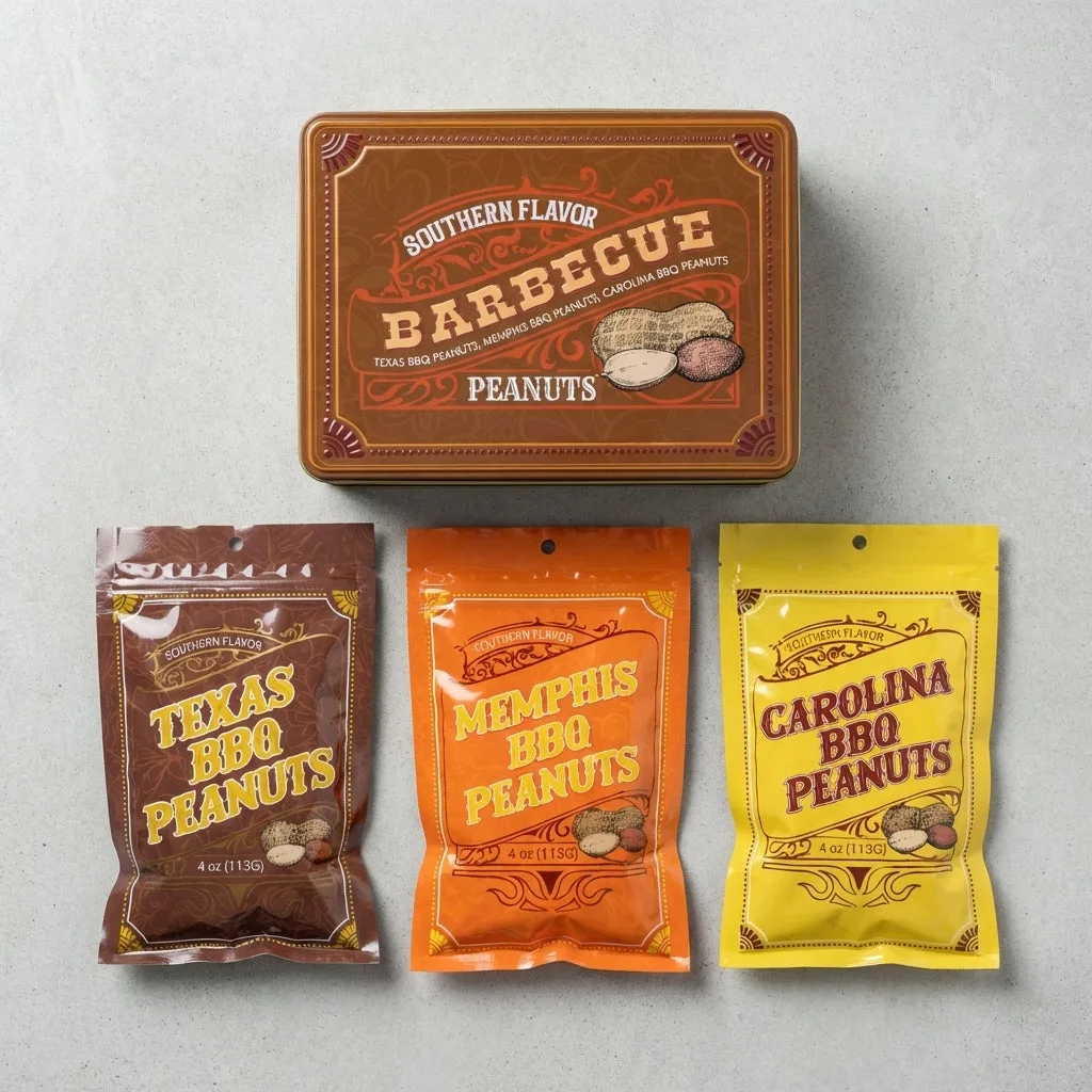 Lata de regalo de cacahuetes para barbacoa