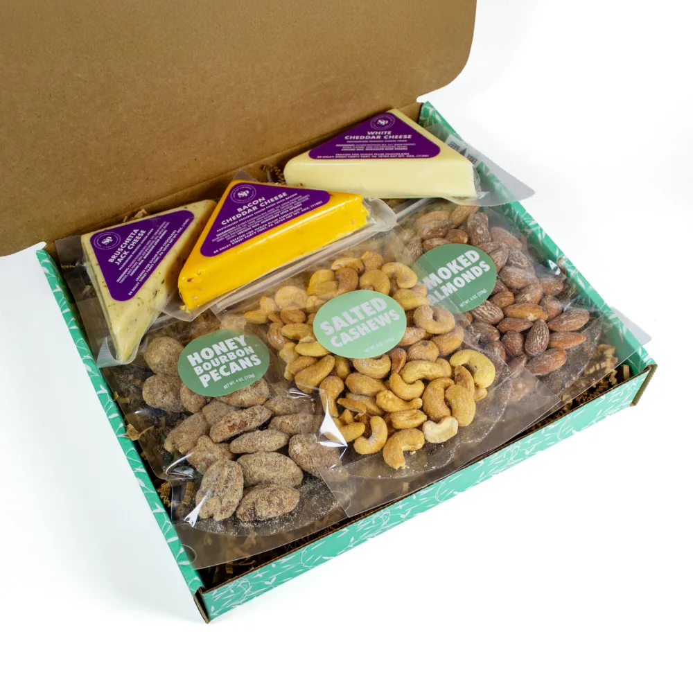 Caja de queso y nueces exclusivas