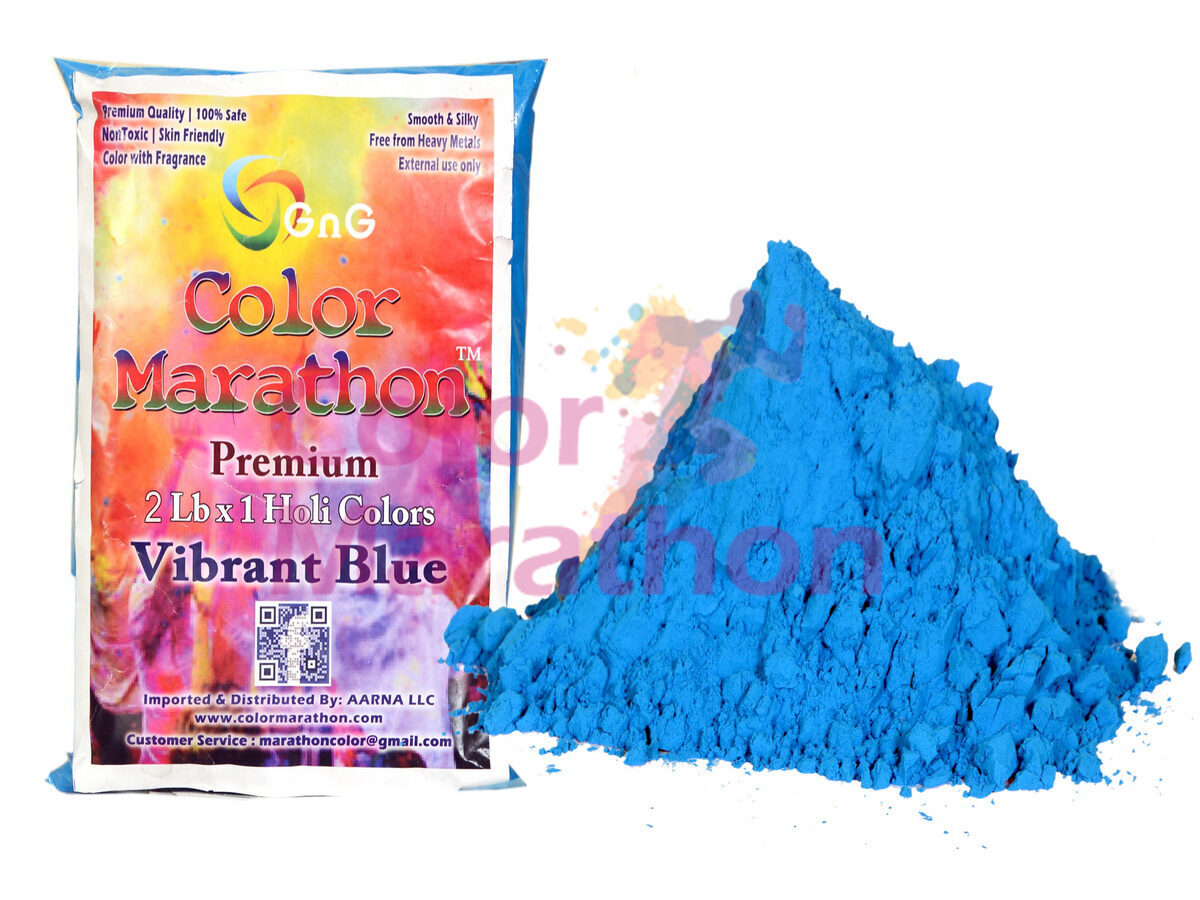 2 Lb bolsa - Calidad superior azul vibrante -Colormarathon® Rangoli Polvos Color